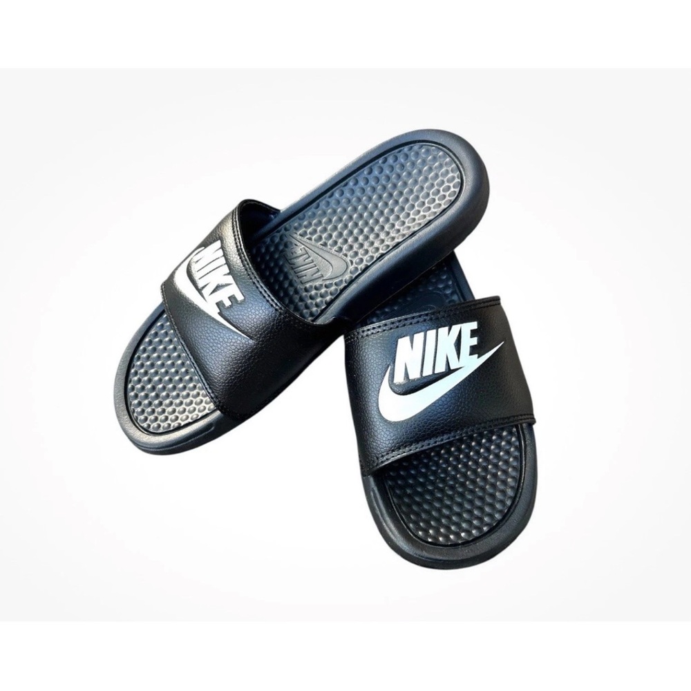 Nike Black and White Slide Sandals